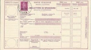 Trieste A - Shipment Bulletin Lire 50 Turrita n. P 12 canceled