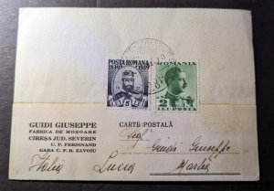 1939 Romania Cover to Lucca Marles Guidi Giuseppe