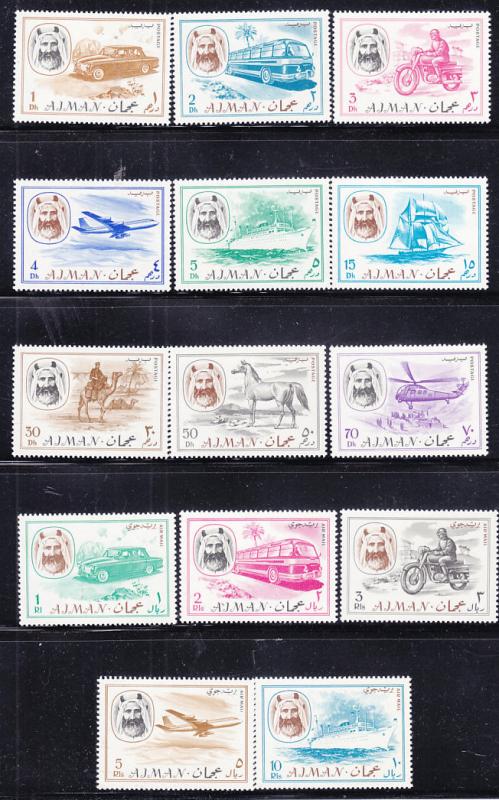 Ajman - Mi #127-140a MNH - Transportation   1967