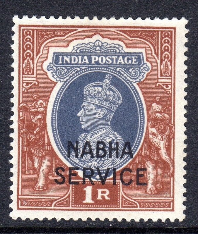 INDIA  +-NABHA  + Service + 1942 + sg 066 + 1 Rs +LMM + cv £12.00 