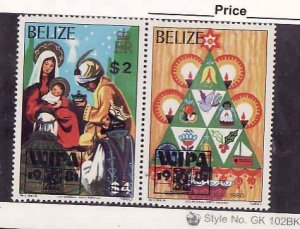 Belize-Sc#536- id9-unused NH $2 on $4 + label-WIPA '81-Christmas-1981-