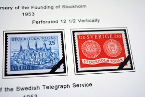 COLOR PRINTED SWEDEN 1941-1970 STAMP ALBUM PAGES (47 illustrated pages)