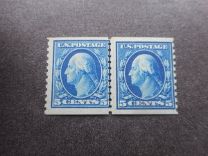 U.S. # 447 F-VFNH...Rare Paste Up Pair