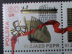 POLAND -1971-SC#1859a- 6TH CONGRESS OF UNITED WORKERS UNION -MNH BLOCK-VF