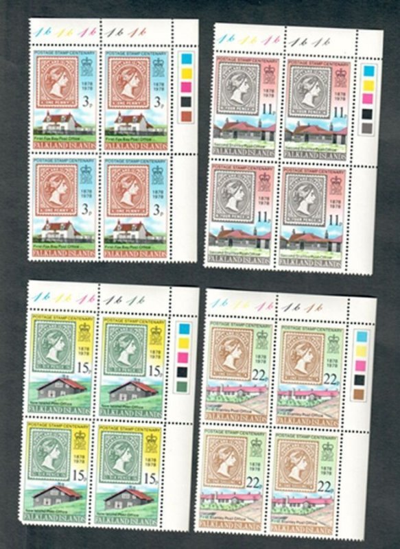 Falkland Islands #278 - 281 set of MNH blocks of 4