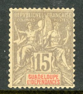 Guadeloupe 1901 French Colony 15¢ Grey Commerce & Navigation SG #50 Mint D932