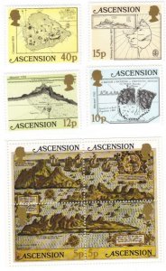 Ascension #289-93 maps - MNH cpl