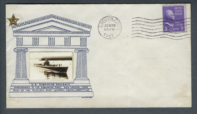 VEGAS - 1941 Submarine USS Grayback Commission Crosby-Like Cache - Groton -FJ150