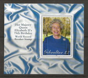 Gibraltar Sc 880 NH issue of 2001 - Roayal family, Queen Elizabeth II- Sc$7