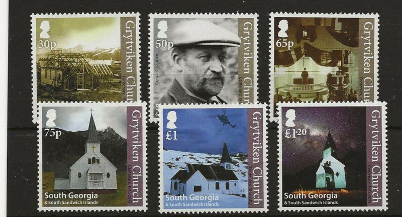 South Georgia 2013 Grytviken Church sg.605-10 set of 6   MNH