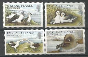 FALKLAND ISLANDS DEPENDENCIES, 1L88-1L91, MNH, C/SET OF 4 STAMPS, ALATROSSES,...