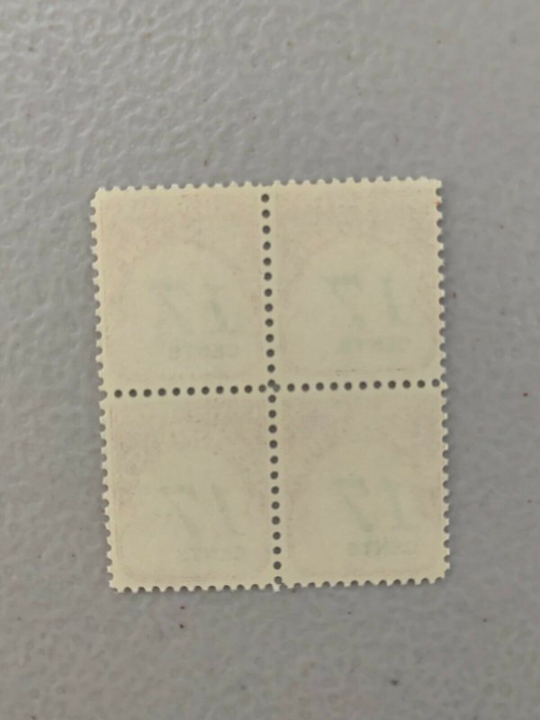 US SCOTT #J104 SUPERB MNH DULL GUM 17 CENT POSTAGE DUE STAMP, block of 4