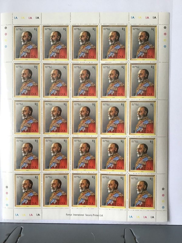 Barbuda King  george V 1910-1936 mint never hinged  stamps sheet ref R23580