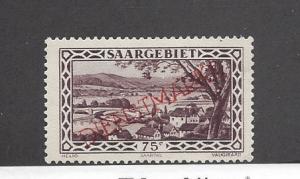 Saar, O24b, Official Overprinted Type 2 Single, **Hinged**