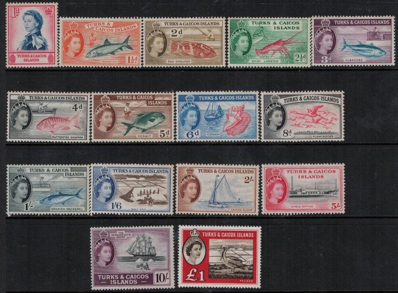 Turks and Caicos 1957 SC 121-135 Mint SCV $112.65 Set