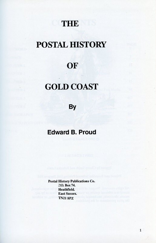 POSTAL HISTORY OF GOLD COAST BY EDWARD B. PROUD NEW BOOK BLOWOUT