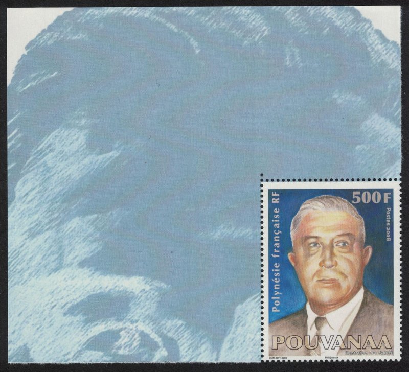 Fr. Polynesia Pouvanaa Politician 'spiritual father' 1v 500f Corner SG#1080