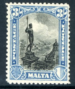 Malta 1926 British KGV 3' Blue & Black Scott #145 Mint U595