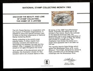 SOUVENIR CARD MINT National Stamp Collecting Month USPS 1983