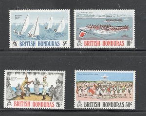 British Honduras  Scott#  308-311  unused OG Hinged