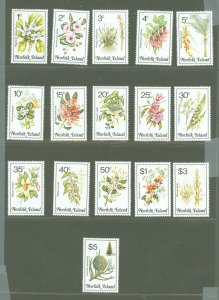 Norfolk Island #322-338  Single (Complete Set) (Flora) (Flowers)