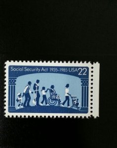 1985 22c Social Security Act, 50th Anniversary Scott 2153 Mint F/VF NH
