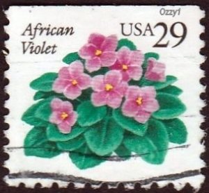 USA 1993 Sc#2486,  SG#2847 29c African Violets USED-VF-NH.