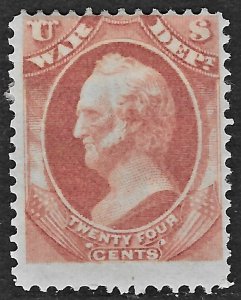 US 1873 Sc. #O91 OG HR and small album adherences on gum, Cat. Val. $85.00.