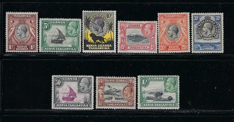 KENYA UGANDA TANGANYIKA SCOTT#46-54 GEORGE V PARTIAL SET-  MINT LH/HINGED