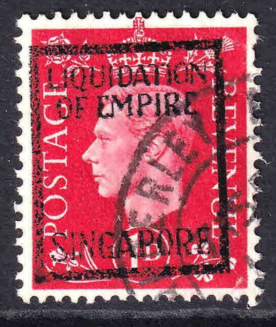 GREAT BRITAIN 259 LIQUIDATION OF EMPIRE SINGAPORE OVERPRINT USED VF SOUND 2