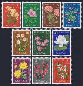 Macau 1953 Beautiful Flowers (10v Cpt) MNH CV$80