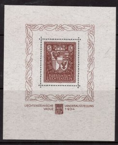 Liechtenstein #115 Extra Fine Never Hinged Souvenir Sheet