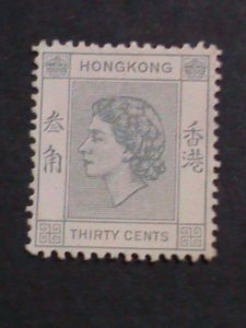 ​HONG KONG-1954 SC#190 68 YEARS OLD-QUEEN ELIZABETH II MINT LIGHT HING VF RARE