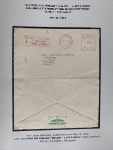 1960 Dublin Ireland Meter Cancel Cover To The Hague Netherlands aer Lingus