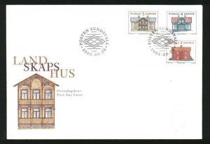 Sweden FDC Cachet 2003. Landscape Houses. Engraver L. Sjooblom - P. Naszarkowski