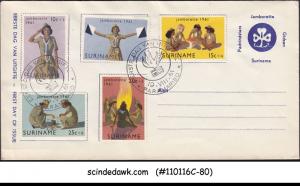 SURINAME - 1961 CARIBBEAN GIRL SCOUT JAMBOREE - 5V - FDC