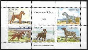 IRELAND  567a  MNH, DRAWING OF DOGS, MINIATURE SHEET