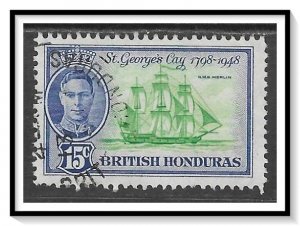 British Honduras #136 KG VI & H.M.S. Merlin Used
