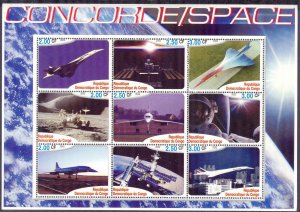 Congo 2002 Aviation Concorde Space Sheet MNH