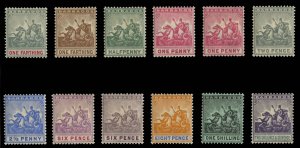 Barbados #90-101 (SG 135-144, 163-169) Cat£315, 1904-10 1f-2sh6p, complete s...