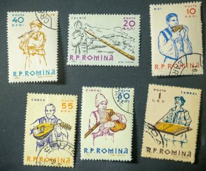 Romania #1436-1441 USED set peasant instruments