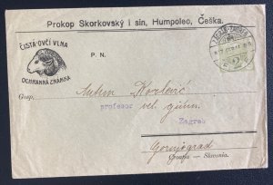 1917 Zagreb Croatia Yugoslavia Advertising Cover Locally Used