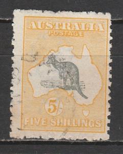 AUSTRALIA 1915 KANGAROO 5/- 3RD WMK USED 