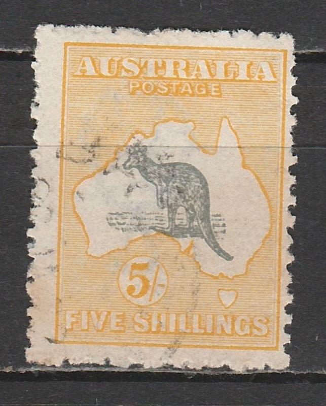 AUSTRALIA 1915 KANGAROO 5/- 3RD WMK USED 