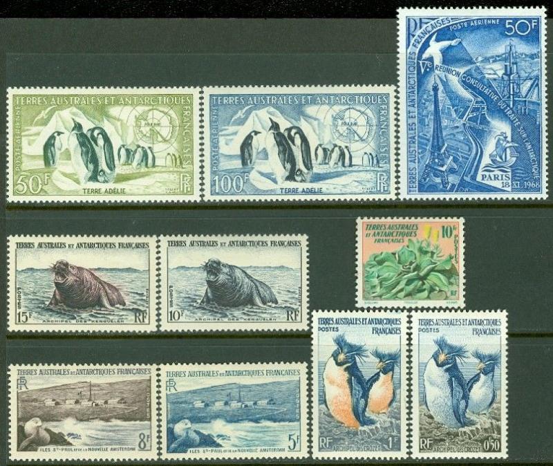 EDW1949SELL : F.S.A.T. 1956-69 Scott #2-7, 11, C1-2, 17 VF, Mint OG LH Cat $167.