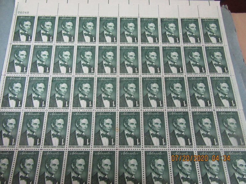 SCOTT 1113 1 CENT LINCOLN 1958 OG