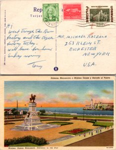 1957 Cuba (Marianao) Picture Postcard to United States ( Postal History ), 1957