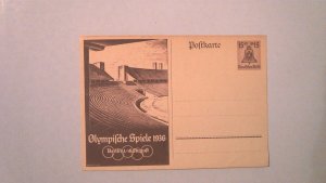 GERMANY 1936  OLYMPIC POSTAL CARD MINT ENTIRE
