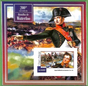 2015 A3506-Sao Tome & Principe ERROR MISSPERF Waterloo Battle WAR-