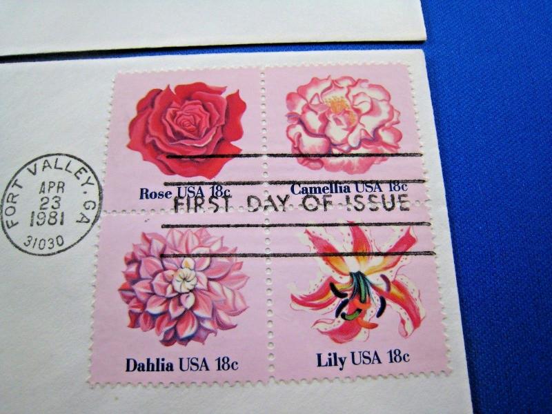 U.S. FIRST DAY COVER SETS - SET of 5 - 1981 FLOWERS OF AMERICA   (FDC-24x)